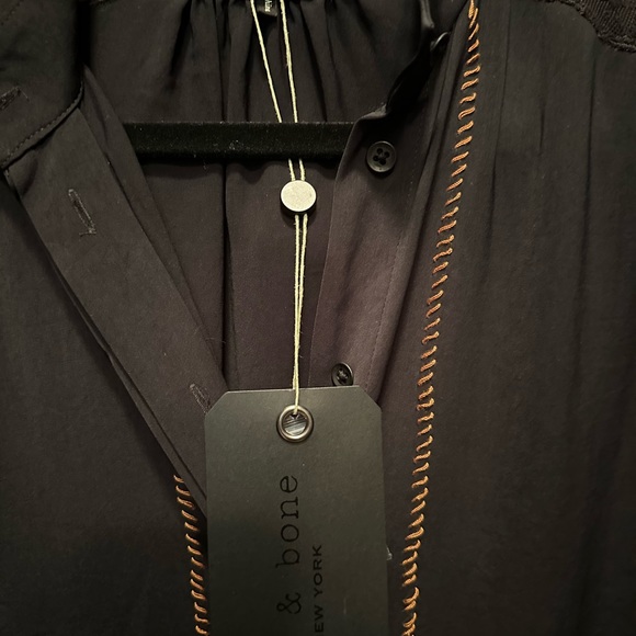 NWT; Rag and Bone Black GAYATRI SHIRT/XS/Button Down; Perfect condition - Picture 5 of 13